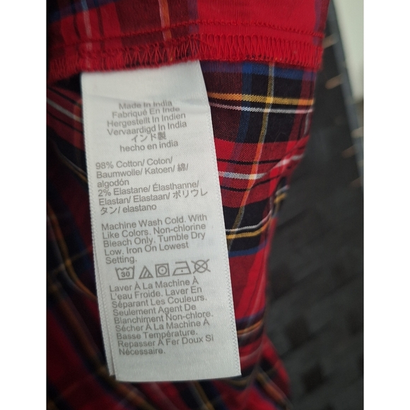 J. Crew | Women's Red Tartan Plaid Ruffle Neck Blouson Sleeve Top - Picture 13 of 16